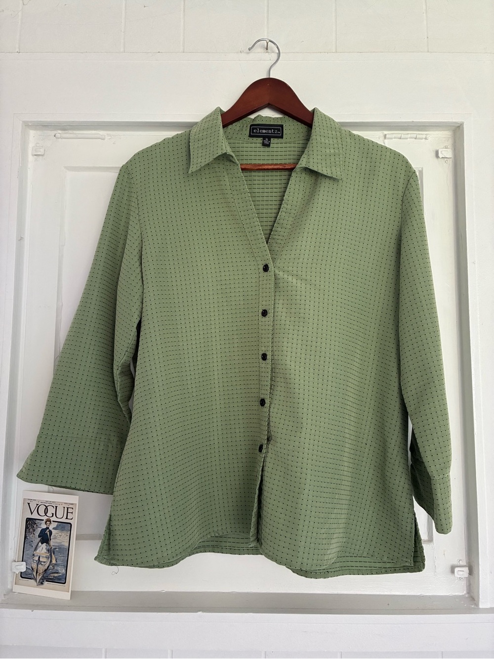 Elementz Olive Green Button-Front Top